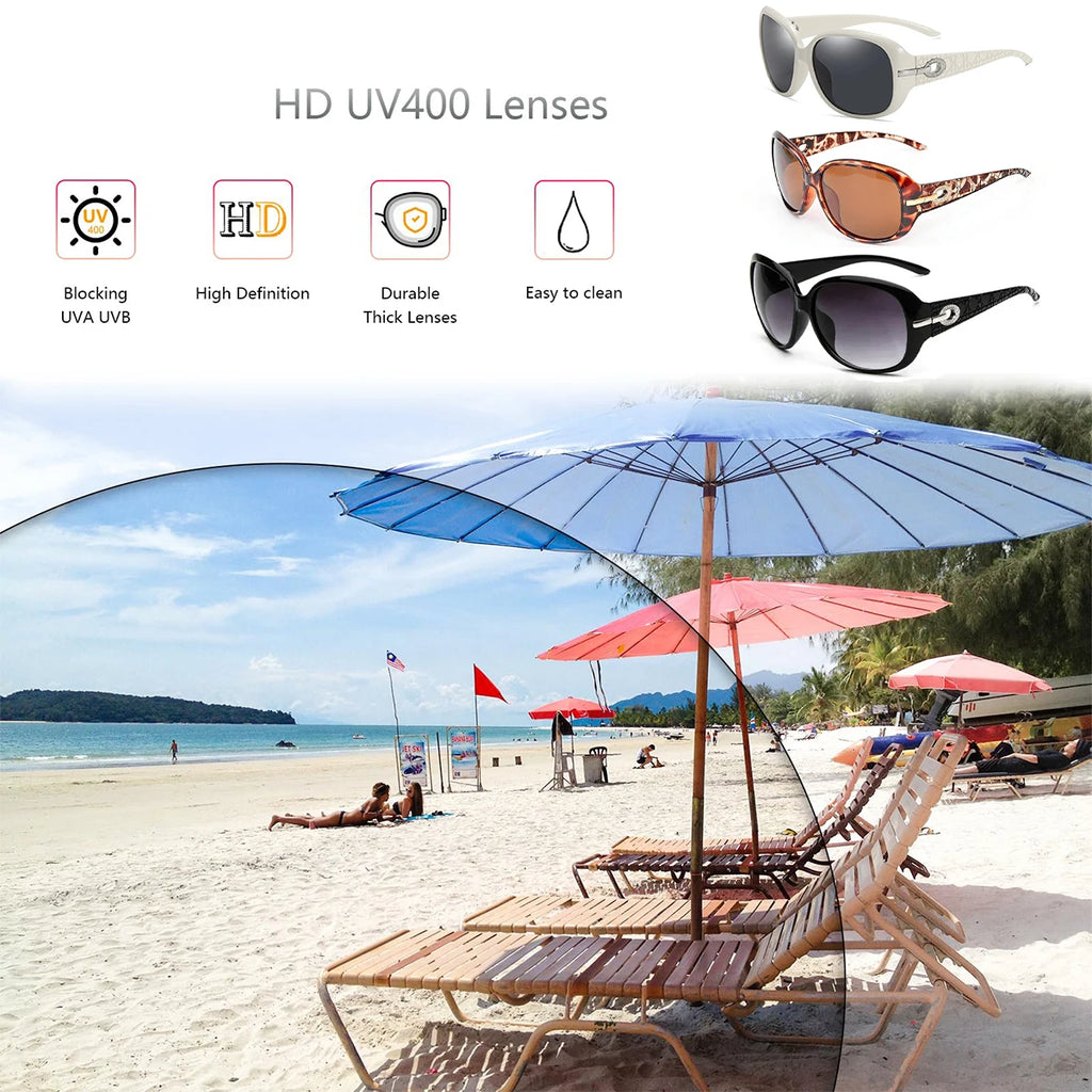 Women's Polarized UV400 Sunglasses – Retro Diamond Butterfly Frame Polarized Sunglasses Qst