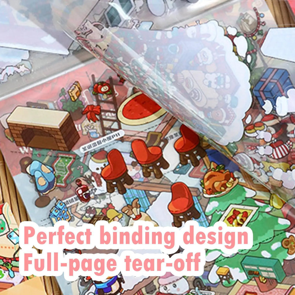 Landscape Cartoon Stickers – Scrapbooking Decals for Kids Craft Sticker Book Qme