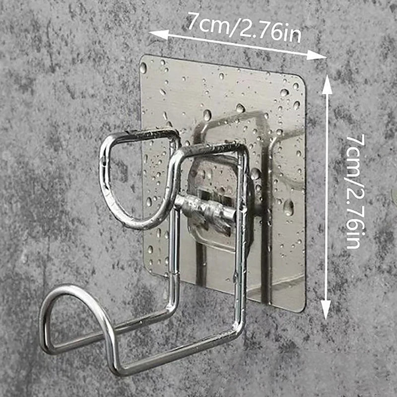 Adhesive Wall Mount Hook Rack – Punch-Free Stainless Steel Wall Hook Organizer Qme