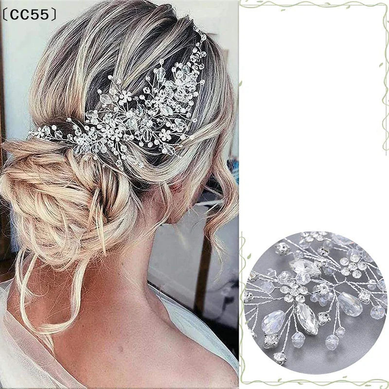 Crystal Floral Bridal Headband – Elegant Wedding Hair Accessory Bridal Headband Qst