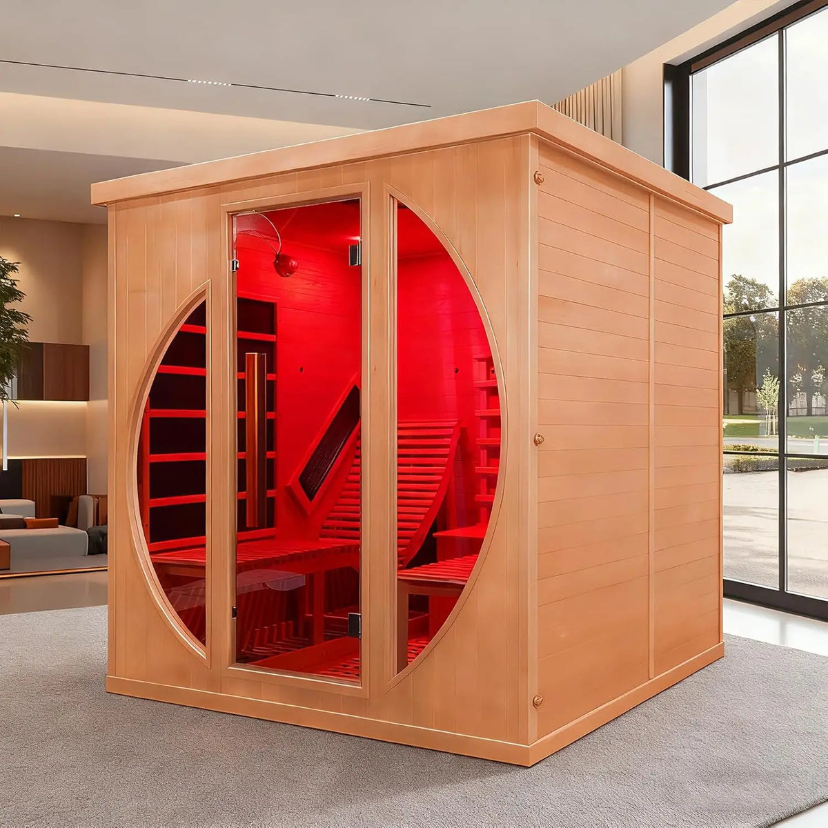 SMARTMAK 2-Person Far Infrared Sauna 3400W | Canadian Hemlock Infrared Sauna Room Qst