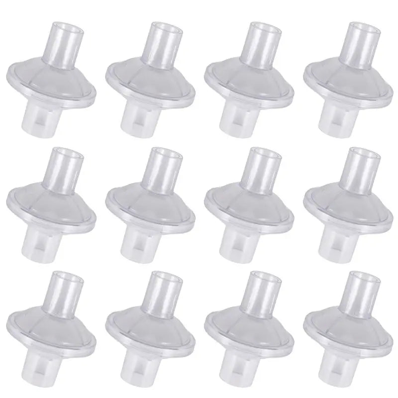 CPAP BiPAP In-Line Outlet Filter 15mm/22mm – 12 Pack CPAP Replacement Filter Qst transparent