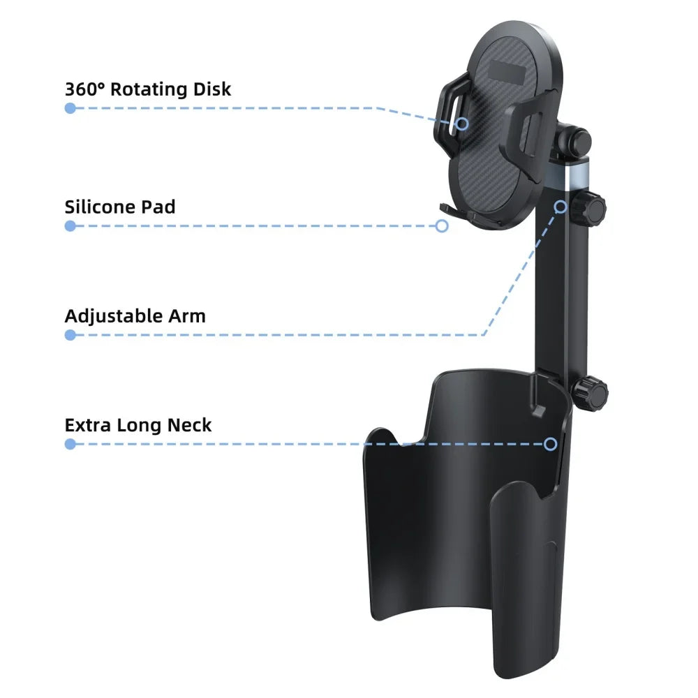 Car Cup Holder Phone Mount 360° Rotation | Qme Car Phone Mount Qme