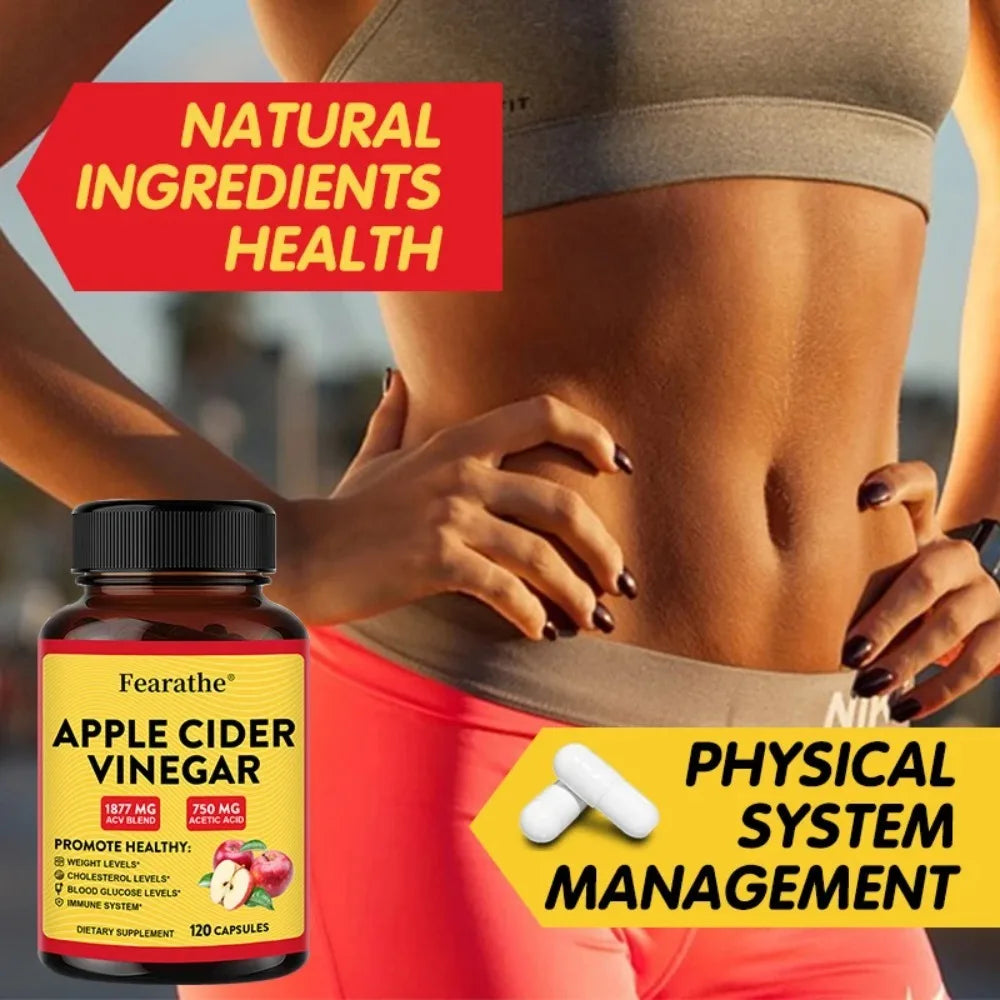 Apple Cider Vinegar Capsules 1877mg – Zinc & Vitamin D3 Wellness Supplement Qst