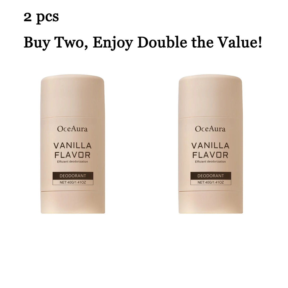Vanilla Body Deodorant Stick 40g – Long-Lasting Fragrance Balm Body Deodorant Stick Qst 2 pcs