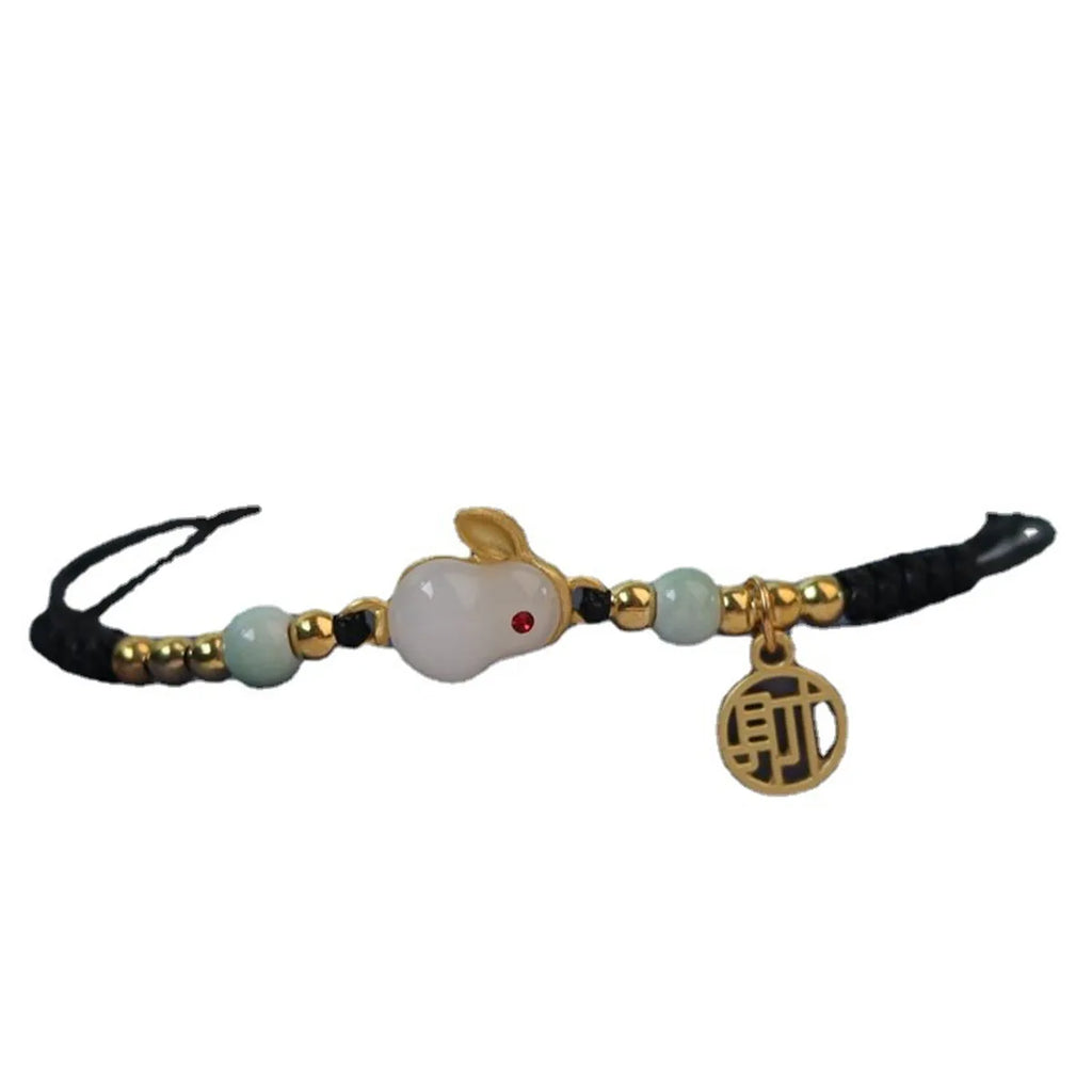 Cute Rabbit Charm Ceramic Woven Bracelet – Kawaii Hip Hop Charm Bracelet Qme
