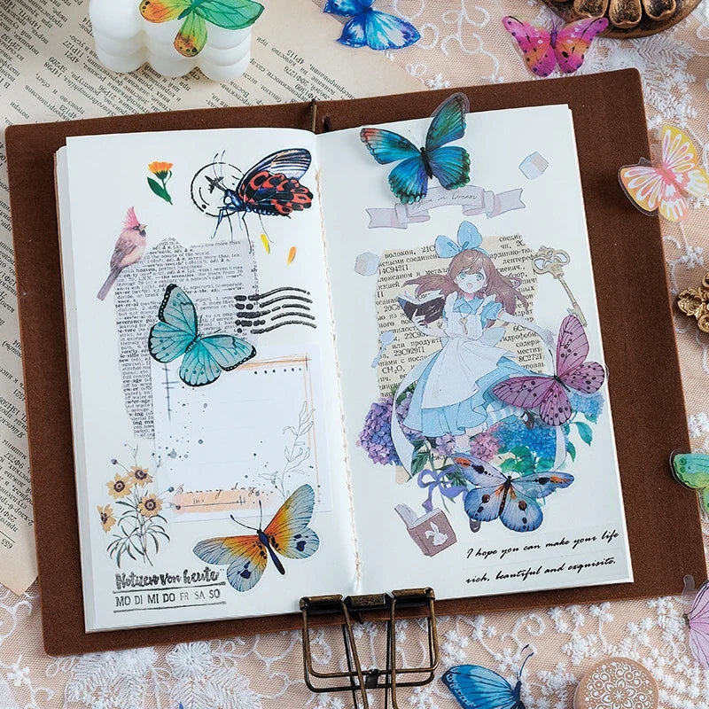 Butterfly Waterproof Stickers – Cute Aesthetic DIY & Scrapbooking Decorative Stickers Qme