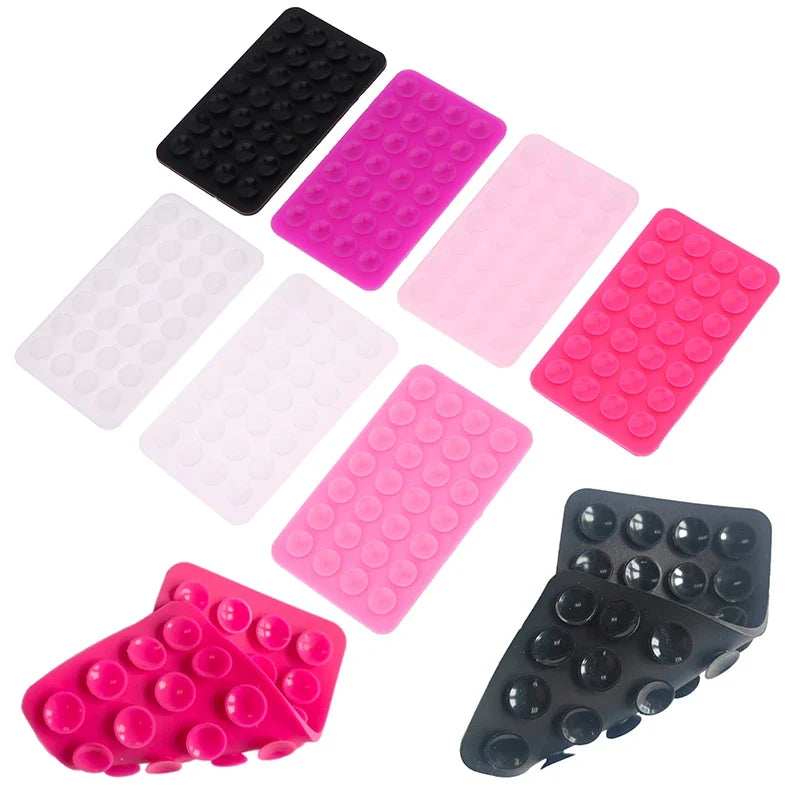 Double-Sided Silicone Suction Pad Phone Fixture – 28 Suckers Phone Suction Mount Qme