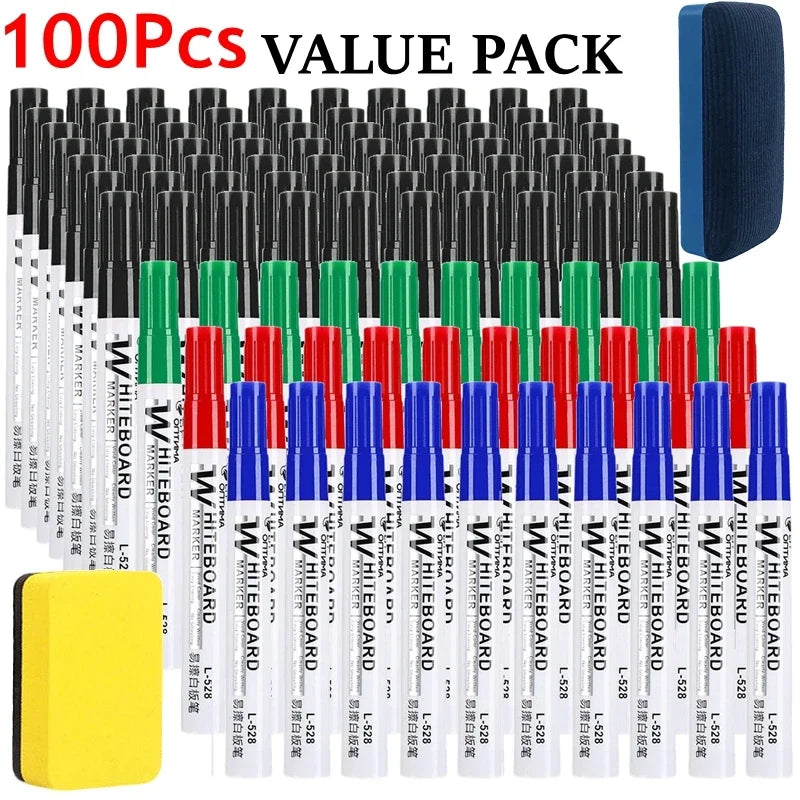 Erasable Whiteboard Marker Pens – 24 Colors, Glass & Blackboard Whiteboard Marker Pens Qme