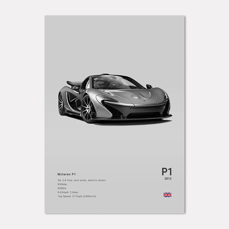 Supercar Canvas Wall Art Poster – M4 P1 Divo STO SVJ Unframed Canvas Wall Art Qst