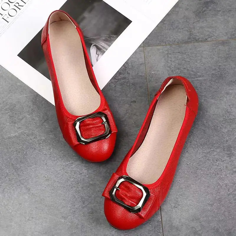 Women's Slip-On Ballet Flats Loafers | Sizes 35–43 Ballet Flats Qst Red B 42 China Mainland