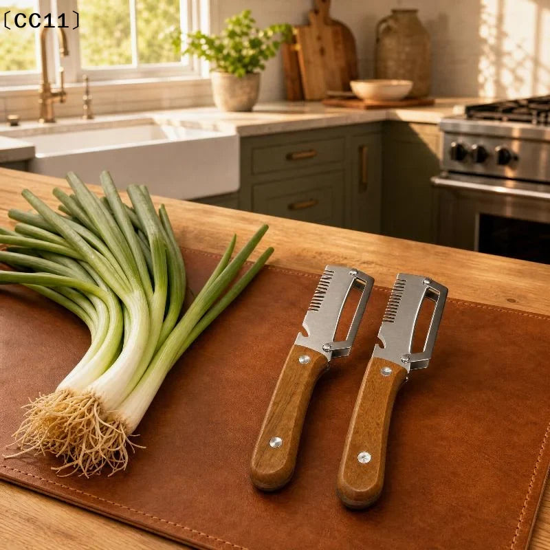 3-in-1 Stainless Steel Serrated Vegetable Peeler & Slicer Vegetable Peeler Qme