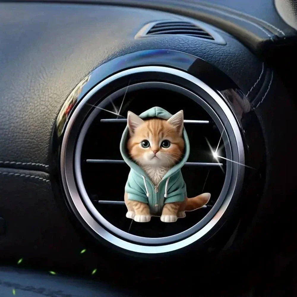 Kitten Car Vent Clip Aromatherapy Diffuser – Cute Cat Decor Car Vent Diffuser Qme
