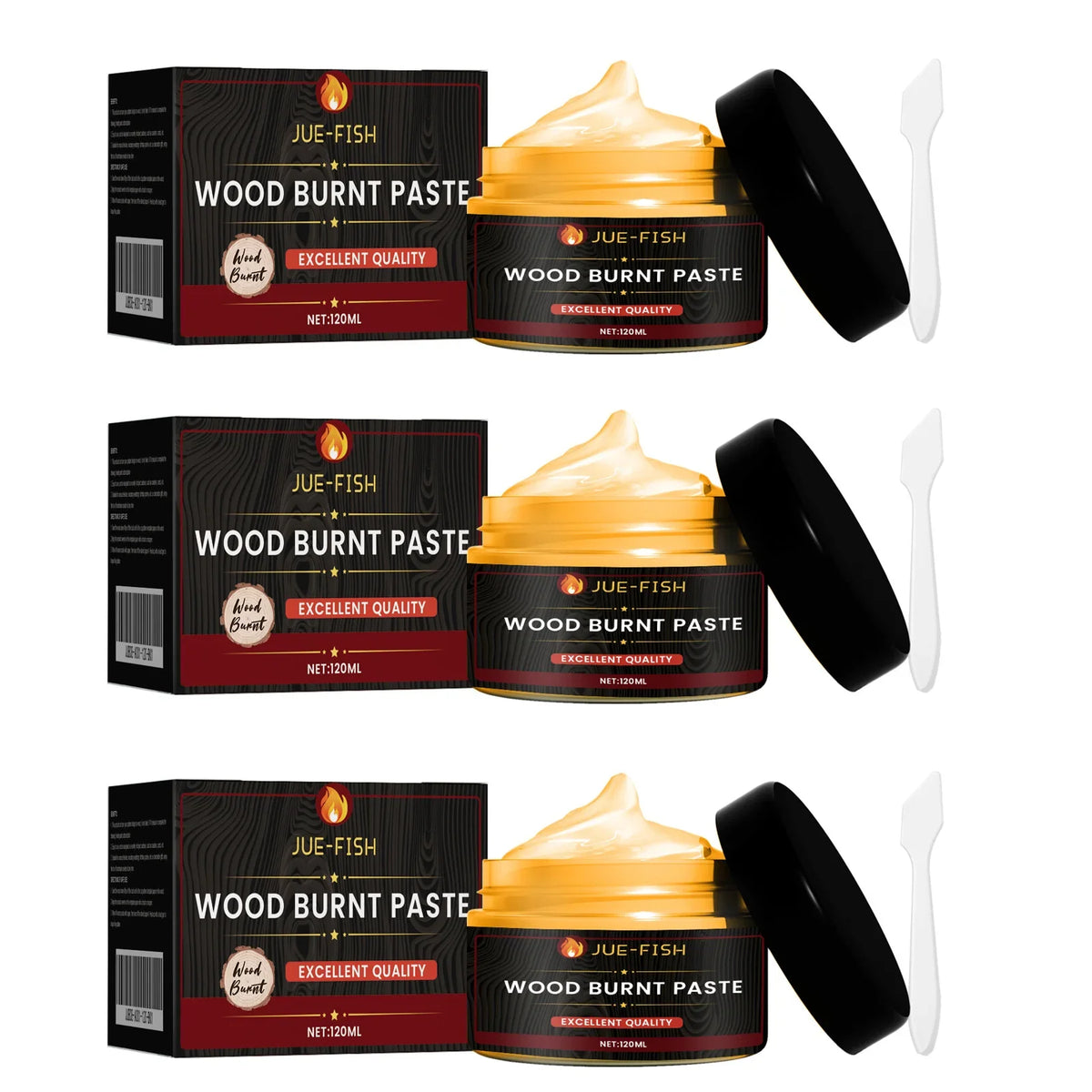 Wood Burning Paste 120ml | DIY Pyrography Pattern Cream Pyrography Craft Paste Qme 3 x 120ml Boxed