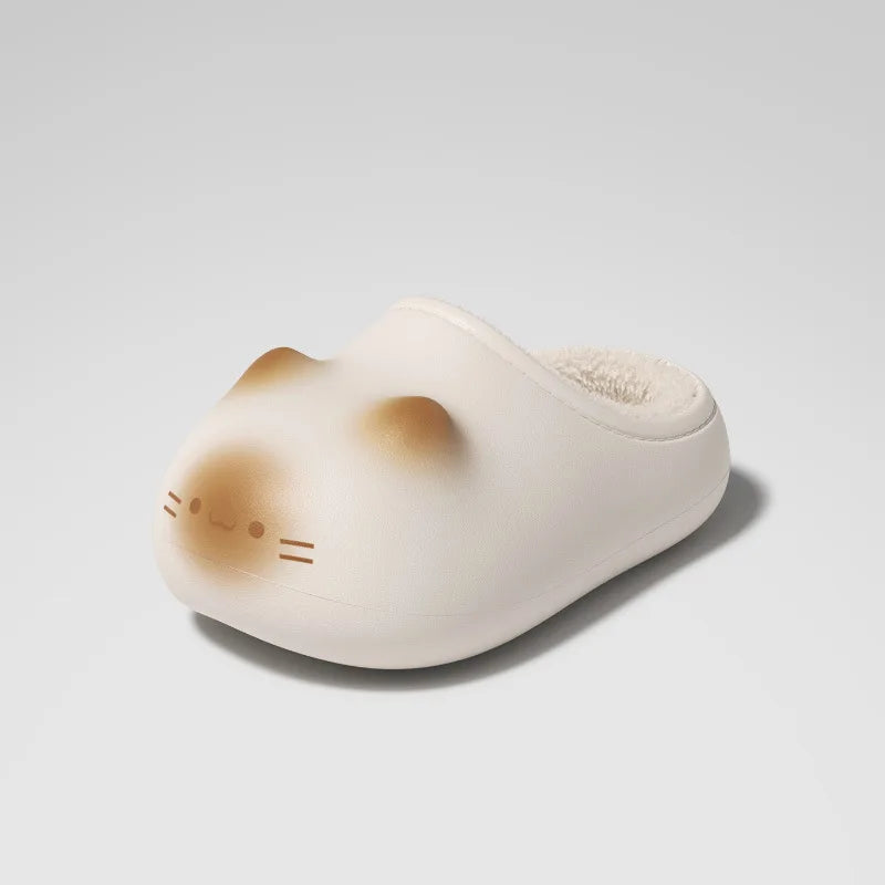 Women's Waterproof Cat Fur Clogs – EVA Garden Slippers Fur Slip-On Clogs Qst