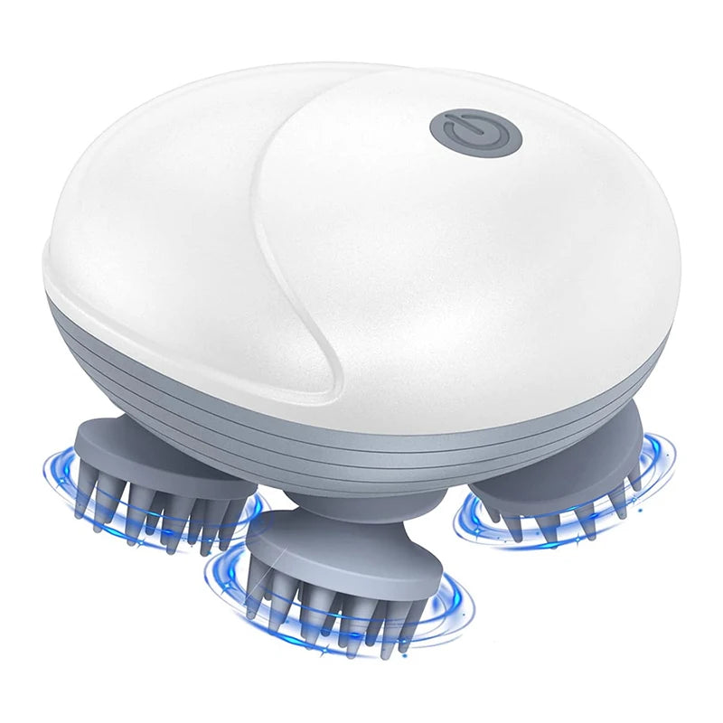 Electric Scalp Head Massager – 5 Modes, IPX6, USB Rechargeable Electric Head Massager Qst White