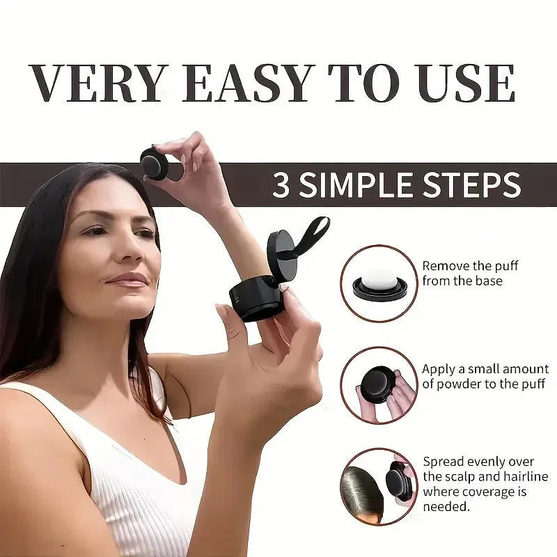 Instant Hairline Concealer Powder & Brush – Waterproof Hair Concealer Powder Qme