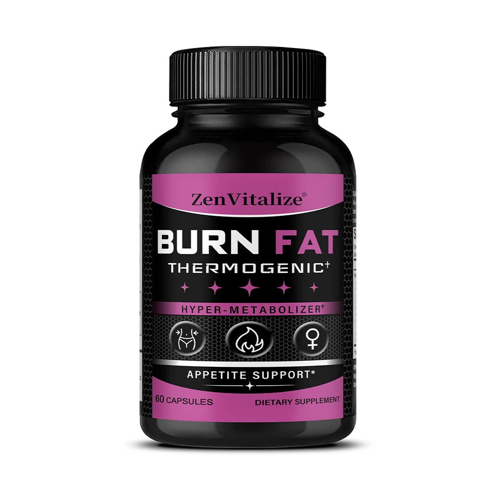 Thermogenic Metabolism Booster – Psyllium, Ginger & Cabbage Palm Metabolism Supplement Qst 60 count-1 bottle