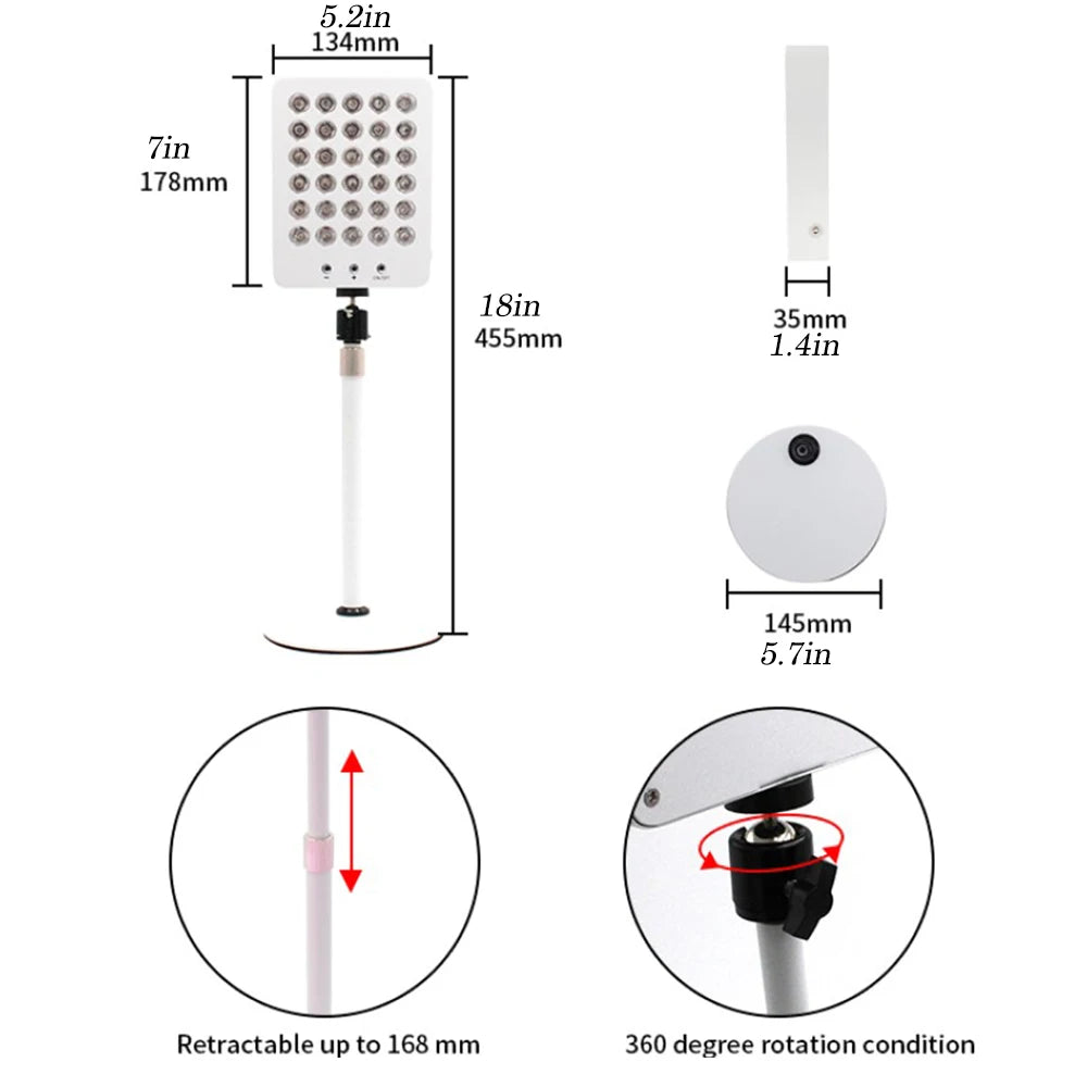 Red Light Therapy Panel 30 LEDs 660nm 850nm – Full Body Red Light Therapy Panel Qst