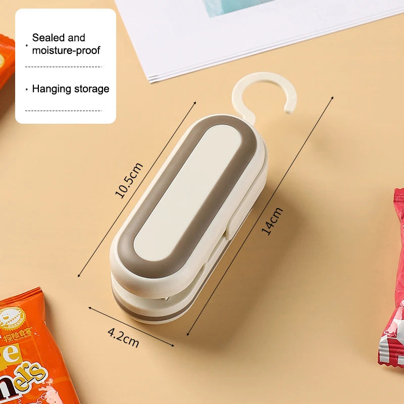 Mini Heat Sealing Machine – Bag Clip Food Freshness Sealer Heat Bag Sealer Qst 14CM khaki