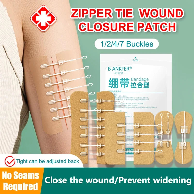 Zipper Wound Closure Strips – Sutureless Adhesive Skin Patches Wound Closure Strips Qme