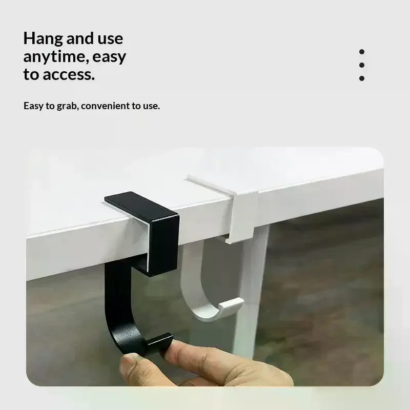 Desk Bag Hook Anti-Slip Stainless Steel Table Hanger Desk Bag Hook Qme