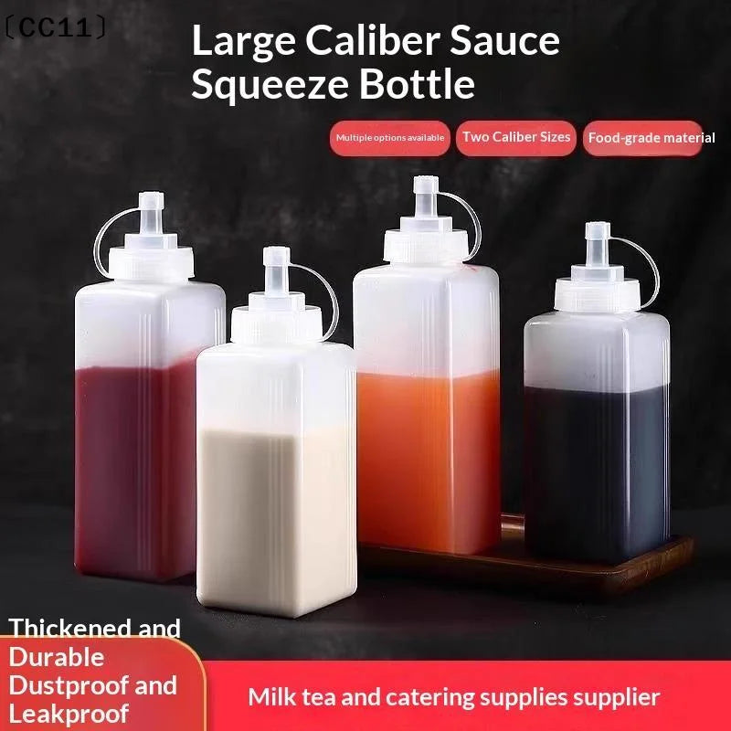 Wide-Mouth Squeeze Condiment Bottles 600ml 800ml 1000ml Condiment Dispenser Qme