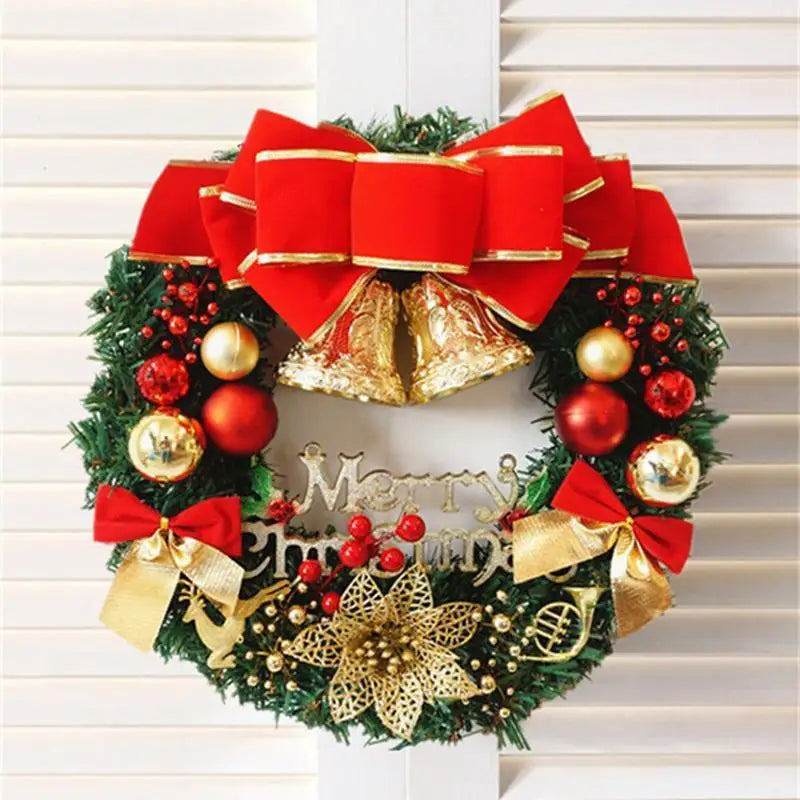 Green PVC Christmas Wreath with Dense Pine Needles | 30 & 40cm Christmas Wreath Qme
