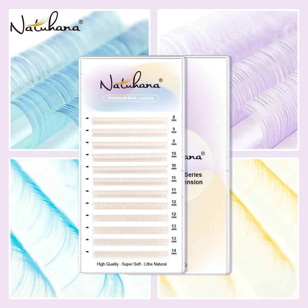 NATUHANA Colored Individual Faux Eyelash Extensions C D Curl Faux Eyelash Extensions Qme