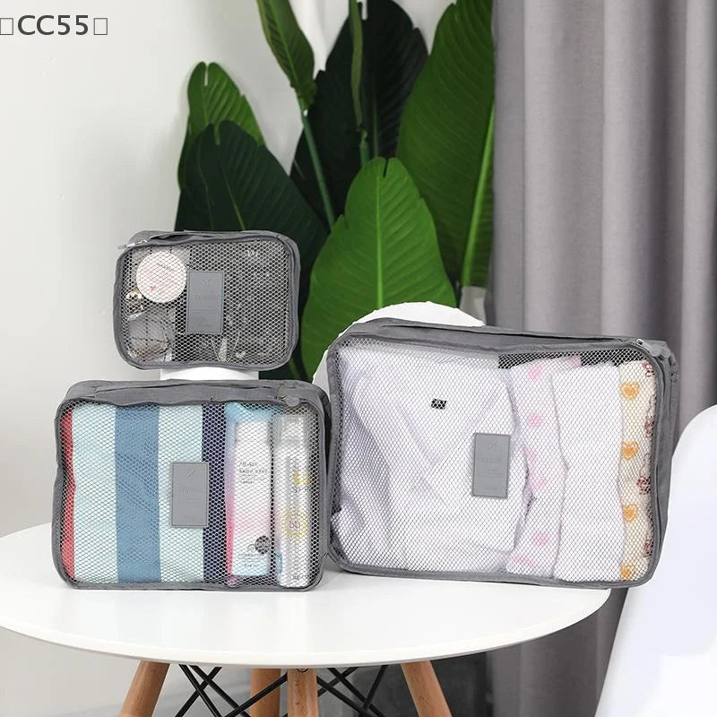 6-Piece Travel Packing Cubes Set with Shoe Pouch | Luggage Organizer Travel Packing Cubes Qst