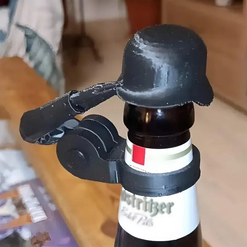 Soldier Helmet Beer Bottle Cap – Reusable Food-Grade Seal Novelty Bottle Cap Qme