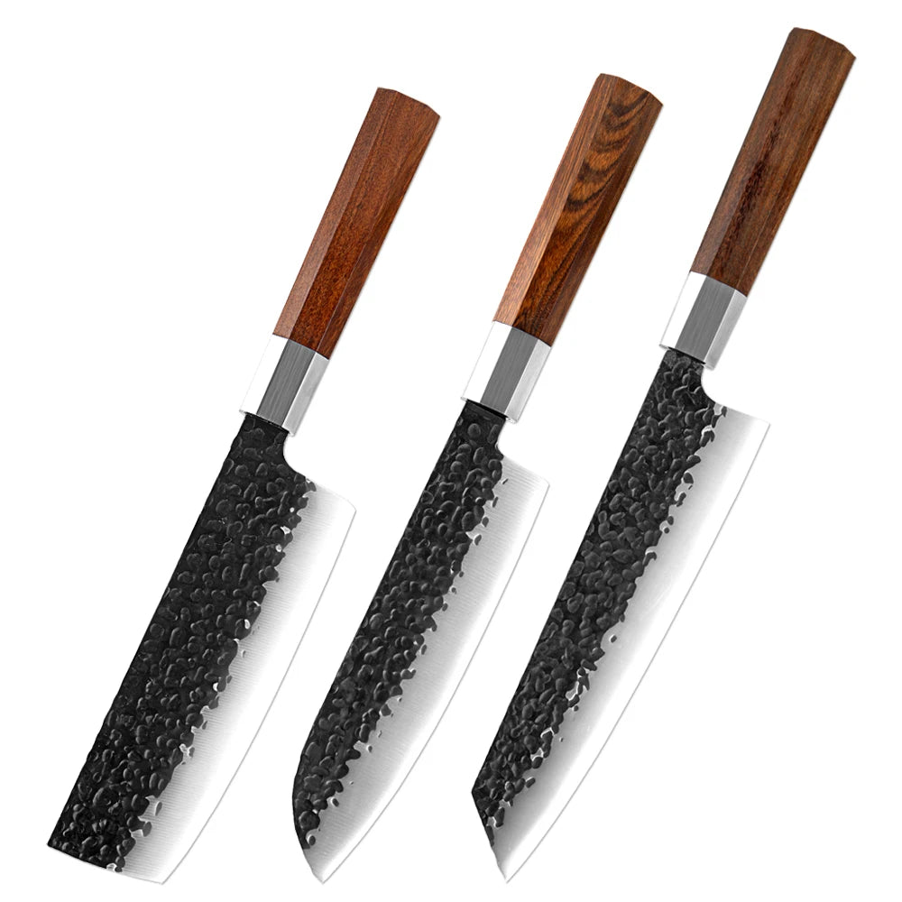 XITUO Japanese High Carbon Steel Chef Knife Set – 1-3 Piece Kitchen Knife Set Qst 3PCS Knife