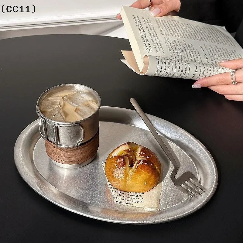 Stainless Steel Oval Fish Plate | Serving Platter for Dining Serving Plate Qme