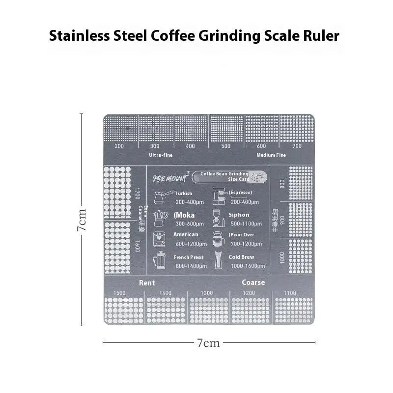 Bincoo Coffee Grind Size Reference Card – Stainless Steel Coffee Grind Guide Qst Default Title