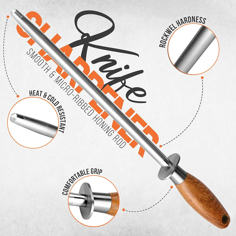 Xituo 10" Diamond Knife Sharpening Rod – All Knives & Scissors Knife Sharpening Rod Qst