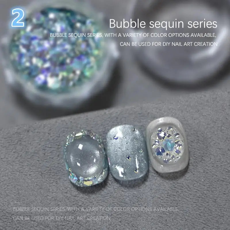 Hexagonal Glitter Sequin Nail Art Jar – Bubble & Mixed Glitter Nail Art Glitter Qst 2