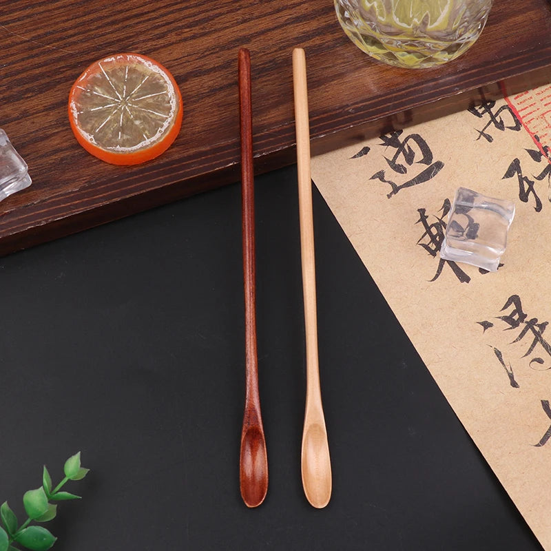 Long Handle Wooden Stirring Spoon – Coffee, Tea & Honey Wooden Stirring Spoon Qst