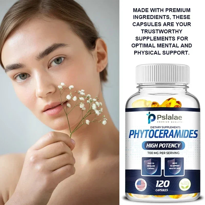 Phytoceramides 700mg Capsules – Antioxidant Skin Support 120ct Skin Care Supplement Qst