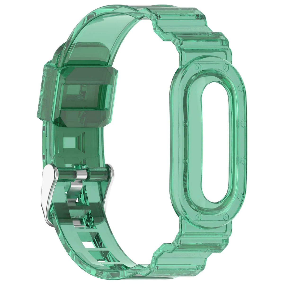 TPU Transparent Adjustable Band for Google Fitbit | 6 Colors Fitness Watch Band Qme green