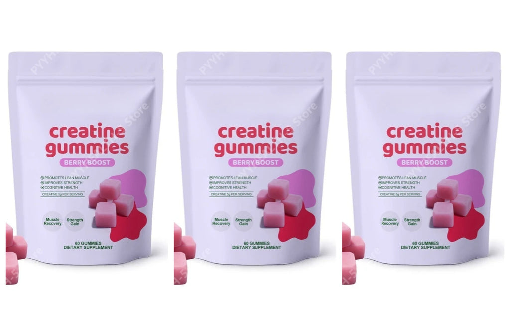 Creatine Gummies – Chewable Daily Supplement, 60 Count Creatine Supplement Qst 180 Count(Pack of 3)