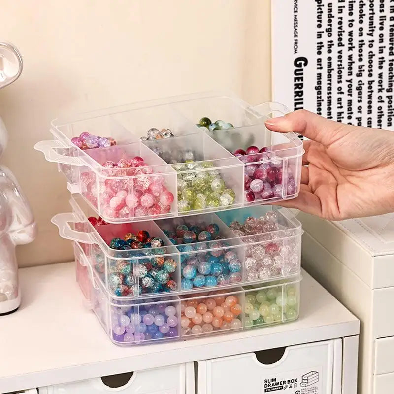 Clear Stackable Jewelry & Toy Organizer Box – 1–4 Tier Stackable Organizer Box Qme