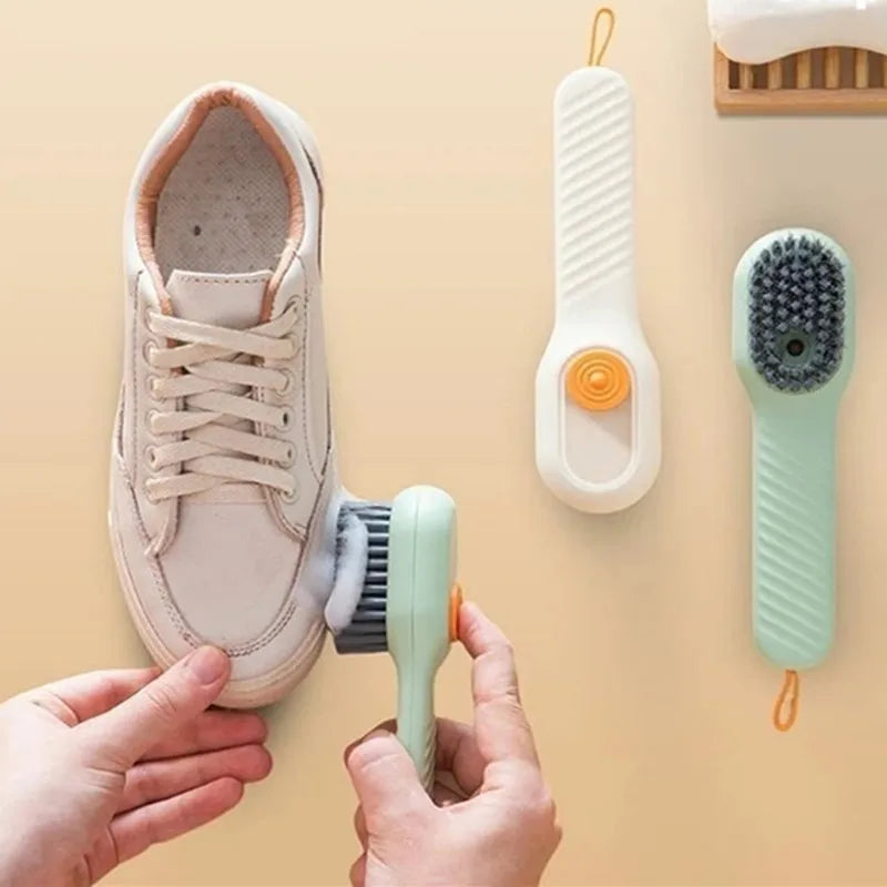 Soft Bristle Liquid Shoe Brush – Long Handle Cleaner Shoe Cleaning Brush Qme
