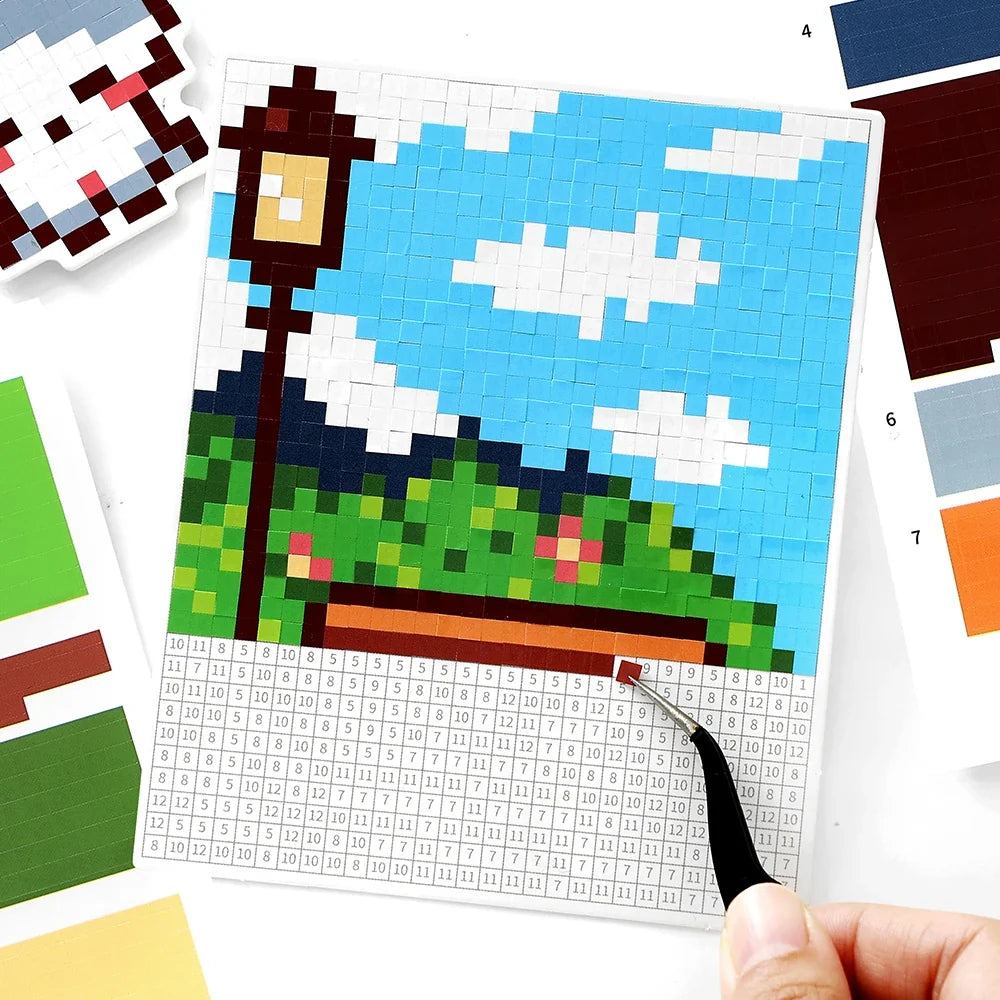 6 Sheets Kawaii Animal Pixel Stickers – DIY Scrapbook & Craft Decorative Sticker Sheets Qme