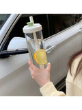 Large Capacity Plastic Straw Water Bottle – Portable Cup Straw Water Bottle Qme green >1L
