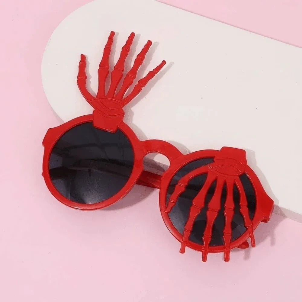 Skeleton Hand Halloween Sunglasses – Spider Web Dark Lenses Novelty Costume Sunglasses Qme Style 6