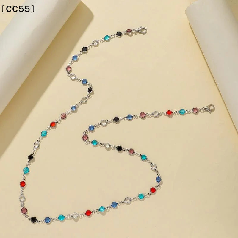 Rhinestone Eyeglass Chain – Beaded Sunglass Lanyard Jewelry Eyeglass Chain Qst
