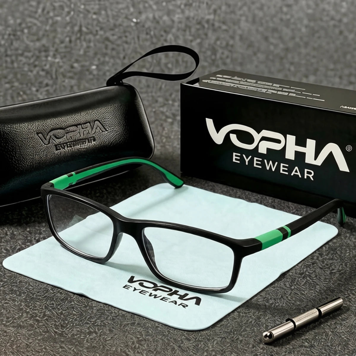 VOPHA L6 Blue Light Blocking Reading Glasses – Unisex Reading Glasses Qst Green +300