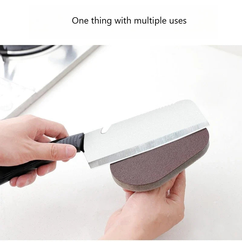 Emery Sponge Scrubber with Handle – Pot & Bowl Cleaner Kitchen Scrubber Sponge Qme