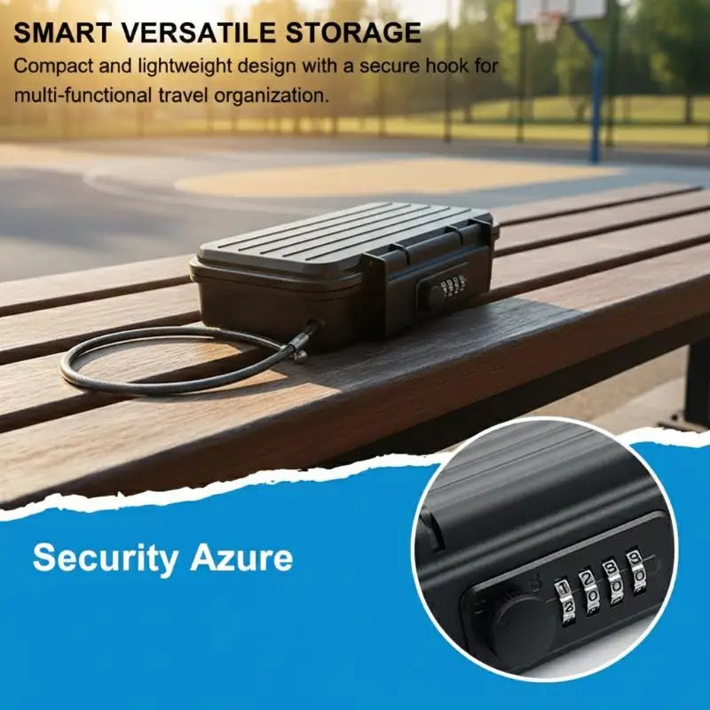 Portable Safe Box 4-Digit Combination Lock & Steel Wire Cable Portable Lock Box Qme