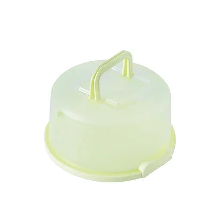 Round PP Transparent Fresh-Keep Storage Box | Portable Cake Food Storage Container Qme Green